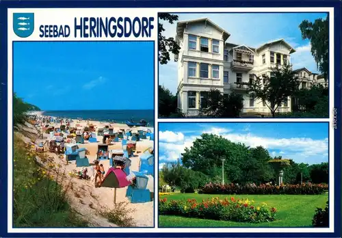 Ansichtskarte Heringsdorf Usedom Strand, Villa, Park 1995