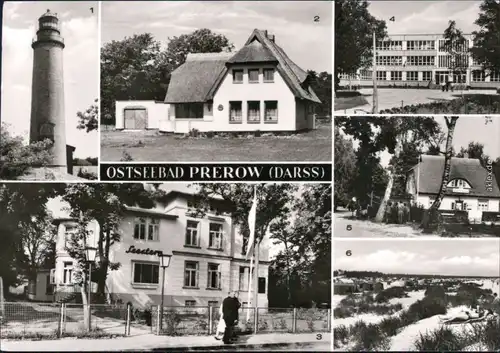 Prerow Leuchtturm,  Erholungsheim, Oberschule, Rat der Gemeinde, Zeltplatz g1981