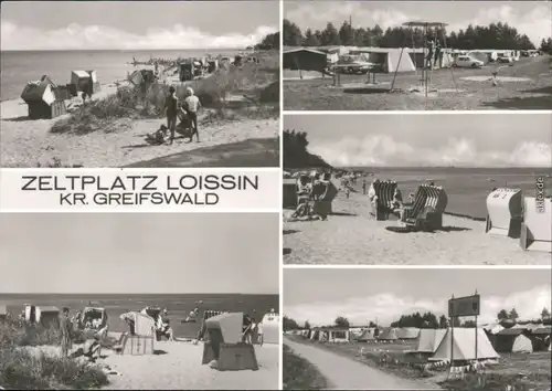 Ansichtskarte Loissin-Greifswald Zeltplatz 1982