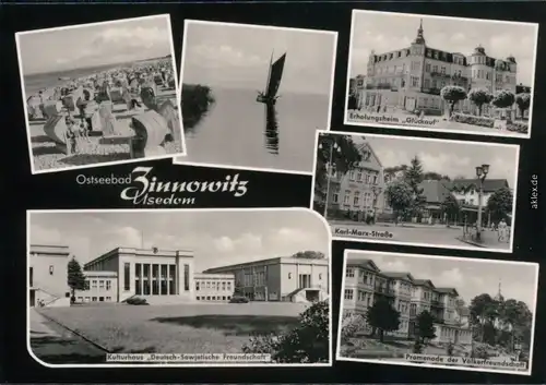 Zinnowitz Strand, Kulturhaus, Promenade, Karl-Marx-Straße, Erholungsheim 1966
