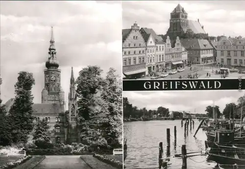 Greifswald Rubenow-Denkmal, St. Nikolaikirche, Markt, Fischereihafen 1978