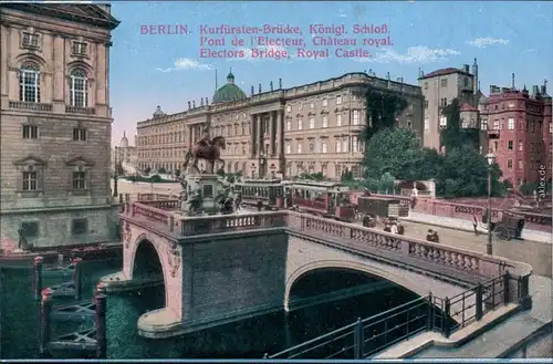 Ansichtskarte Berlin Rathausbrücke (Langen Brücke/Kurfürstenbrücke) 1914