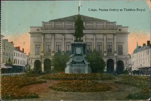 Lüttich Luik / wallonisch: Lîdje Grétry Statue und Royal Theater 1915