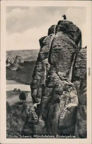 Ansichtskarte Rathen Sächsische Schweiz - Mönchsfelsen 1940