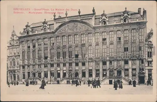 Ansichtskarte Brüssel Bruxelles Marktplatz - Herzogenhaus 1918