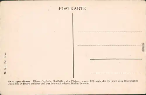 Ansichtskarte Brüssel Bruxelles Marktplatz - Herzogenhaus 1918