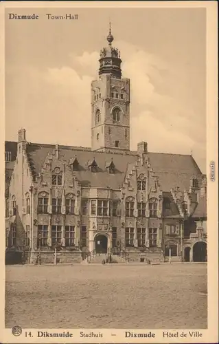Ansichtskarte Diksmuide Dixmude Town-Hall 1923