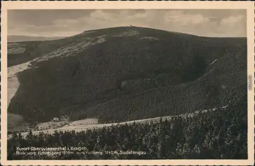 Ansichtskarte Oberwiesenthal Blick v. Fichtelberg zum Keilberg 1932