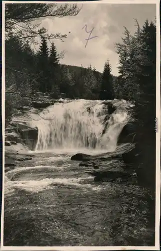 Ansichtskarte Harrachsdorf Harrachov Partie am Wasserfall 1932 