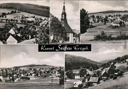 Ansichtskarte Seiffen (Erzgebirge) Teilansichten, Kirche 1971