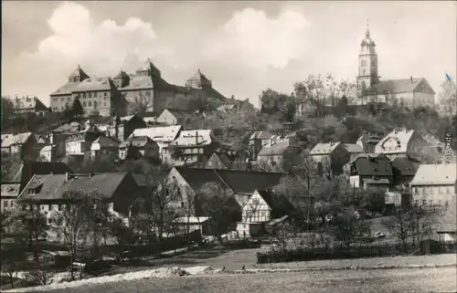 Ansichtskarte Augustusburg Blick auf den Ort, Kirche 1975