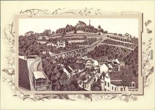 Ansichtskarte Loschwitz-Dresden Repro - Drahtseilbahn/Schwebebahn 1900