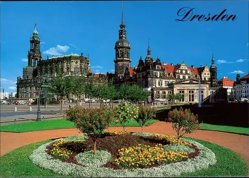 Ansichtskarte Innere Altstadt-Dresden Theaterplatz 2000