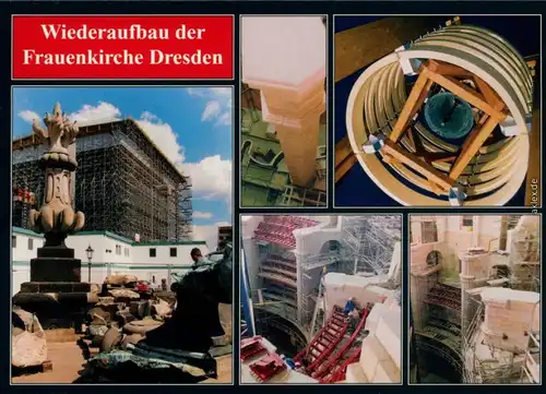 Ansichtskarte Innere Altstadt-Dresden Wiederaufbau der Frauenkirche 2000