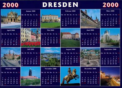 Ansichtskarte Dresden Dresden - Kalenderform 1997
