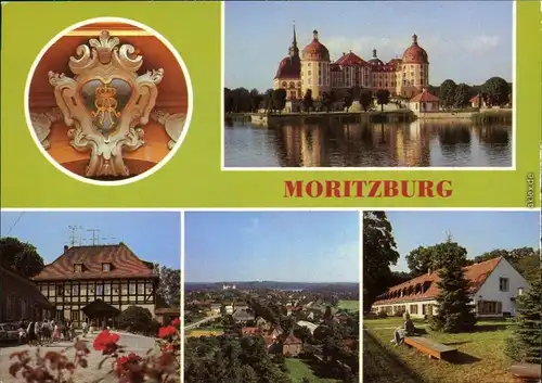 Moritzburg  Wappen über dem Eingangaportal  HO-Gaststätte "Waldschänke" 1987