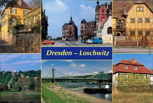 Loschwitz-Dresden Körnerhaus, Körnerplatz,   Bergschwebebahn, Blaue Wunder 1995