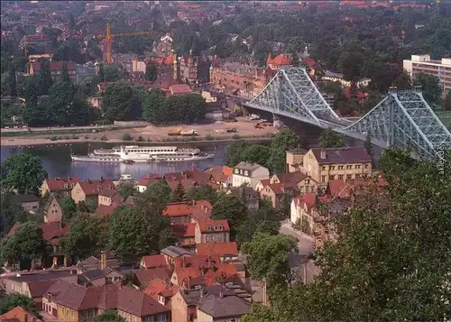 Ansichtskarte Loschwitz-Dresden Blaue Wunder / Loschwitzer Brücke 1995