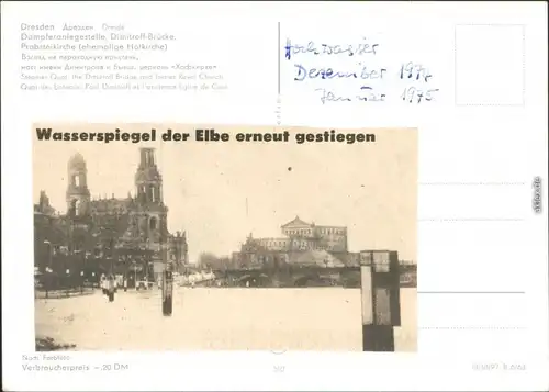 Innere Altstadt-Dresden Dampferanlegestelle, Hochwasser 1974/1975 1963