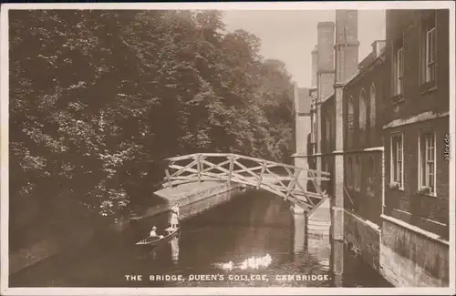 Ansichtskarte Cambridge Queen's College - The Bridge 1929