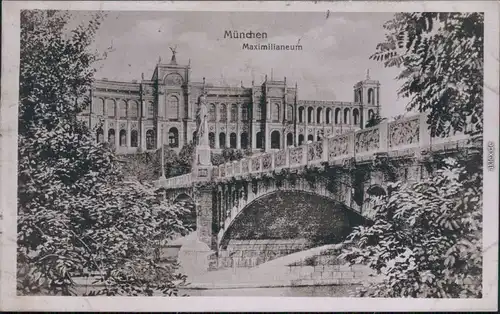 Ansichtskarte Haidhausen-München Maximilianeum 1918