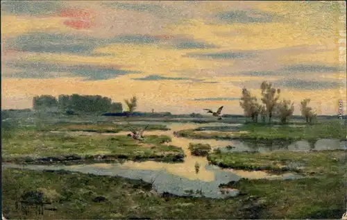 Ansichtskarte  Künstlerkarte v. D. Burghardt: Herbstluft 1914