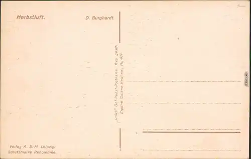 Ansichtskarte  Künstlerkarte v. D. Burghardt: Herbstluft 1914