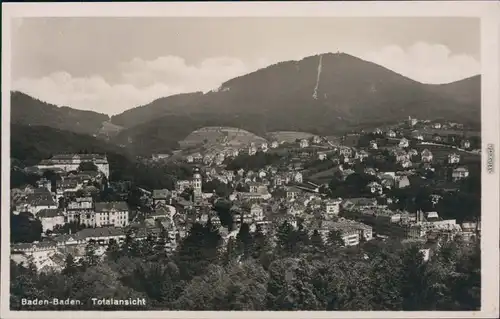 Ansichtskarte Baden-Baden Blick auf die Stadt 1932