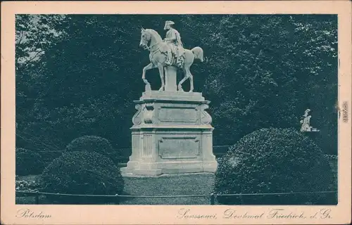 Ansichtskarte Potsdam Denkmal Friedrich der Große 1928