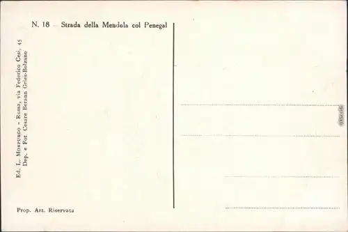 Ansichtskarte Bozen Bolzano Passo della Mendola - Mendelpass 1929