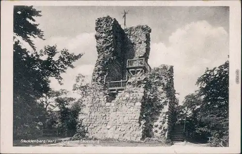 Ansichtskarte Stecklenberg Burgruine Lauenburg 1955