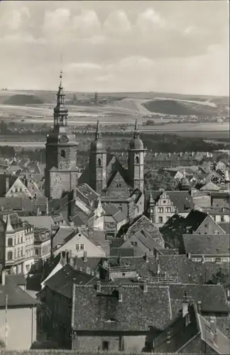 Ansichtskarte Eisleben Teilansicht mit Kirche 1959