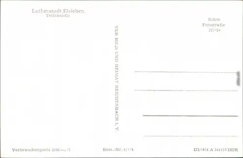 Ansichtskarte Eisleben Teilansicht mit Kirche 1959