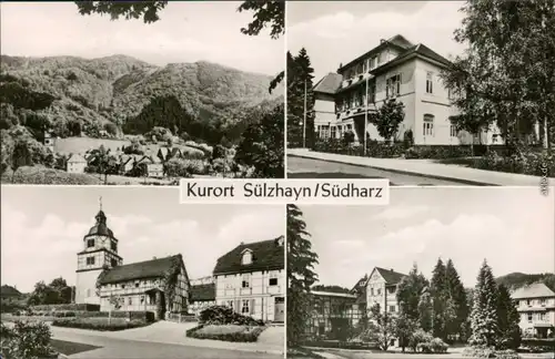 Ansichtskarte Sülzhayn-Ellrich Panorama, Haus, Kirche, Park 1960