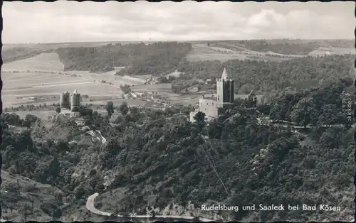 Ansichtskarte Bad Kösen Rudelsburg und Burg Saaleck 1959