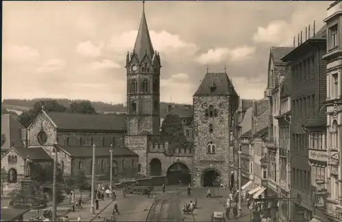 Ansichtskarte Eisenach Nikolaikirche Straße LKW c1959