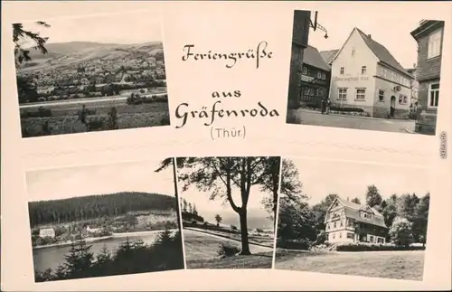 Ansichtskarte Gräfenroda See, Panorama, Gaststätte, Hotel 1961