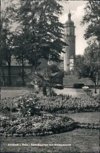 Ansichtskarte Arnstadt Schloßgarten und Neideckturm 1960