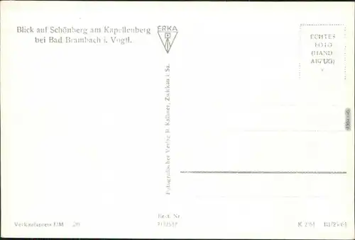 Ansichtskarte Schönberg am Kapellenberg-Bad Brambach Blick auf den Ort 1964