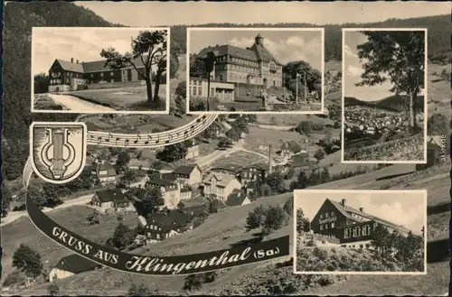 Ansichtskarte Klingenthal Panorama, Rathaus, Sport-Hotel 1960