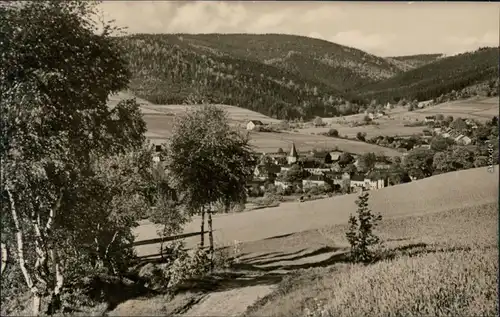 Ansichtskarte Erlbach (Vogtland) Blick auf den Ort 1964