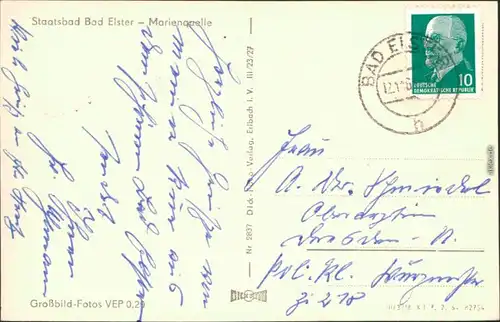 Ansichtskarte Bad Elster Marienquelle 1964