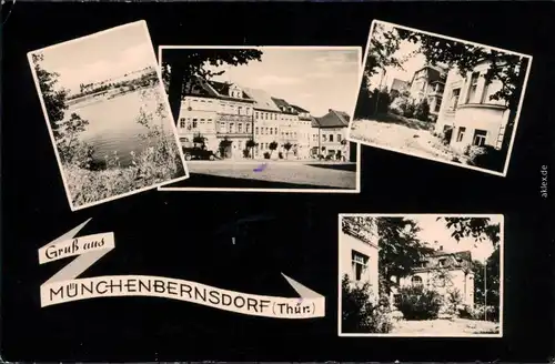 Ansichtskarte Münchenbernsdorf See, Geschäfte, Markt, Häuser 1962