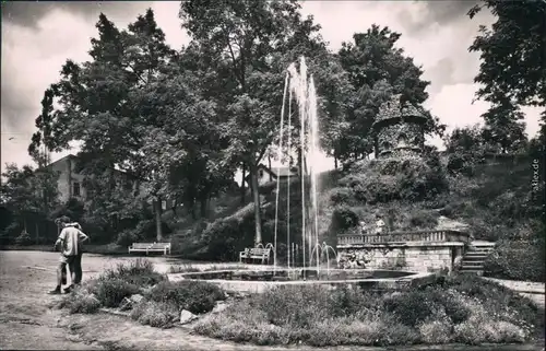 Ansichtskarte Schmiedefeld (Rennsteig) Kurpark mit Springbrunnen 1964