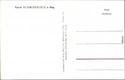 Ansichtskarte Schmiedefeld (Rennsteig) Blick auf die Stadt 1960