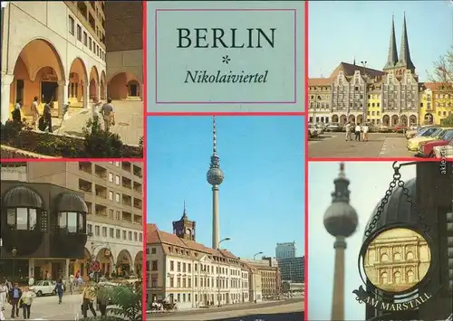 Mitte Berlin Verschiedene Ansichten aus dem Nikolaiviertel Fernsehturm g1988