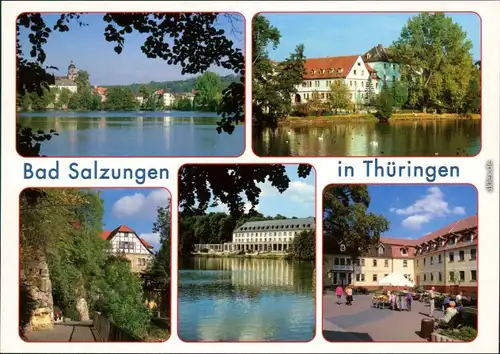 Bad Salzungen Burgsee, Sanatorium, Haunsche Hof, Kurhaus, Unter den Linden 1995