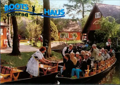 Ansichtskarte Burg (Spreewald) Borkowy (Błota) Bootshaus Conrad 1995