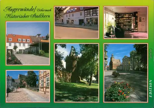 Angermünde Buchhandlung,  Marienkirche, Pulverturm, Berliner Straße 1995