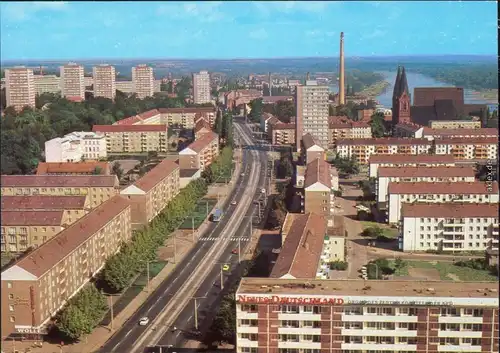 Frankfurt (Oder) Hochhaus zur Karl-Marx-Straße Großen Schornstein  1985